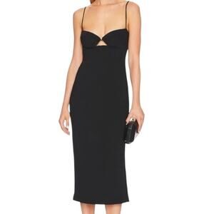 Bardot Womens Vienna Black Open Back Midi Cocktail And Party Dress Size 4